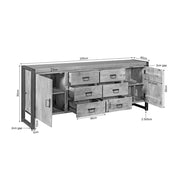 Dressoir Britt Mangohout Naturel 200cm-Dressoirs-Starfurn