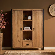 Boekenkast Britt Mangohout Naturel 150cm-Boekenkasten-Starfurn