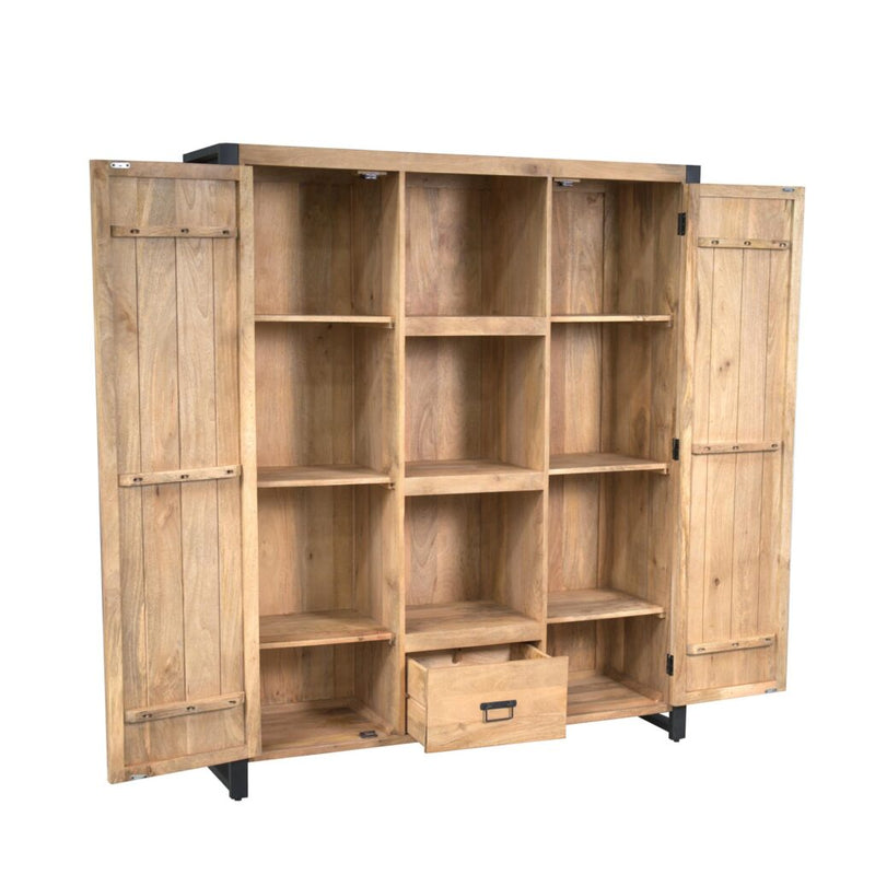 Boekenkast Britt Mangohout Naturel 150cm-Boekenkasten-Starfurn