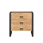 Ladenkast Britt Mangohout Naturel 80cm Drie Lades-Ladenkasten-Starfurn