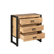 Ladenkast Britt Mangohout Naturel 80cm Drie Lades-Ladenkasten-Starfurn
