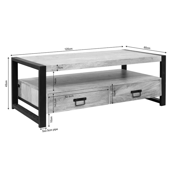 Salontafel 2de kans Starfurn Salontafel Boaz met 4 lades | 120 cm-Salontafels-Starfurn
