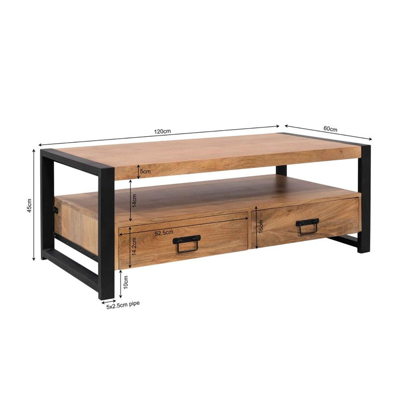 Salontafel 2de kans Starfurn Salontafel Boaz met 4 lades | 120 cm-Salontafels-Starfurn