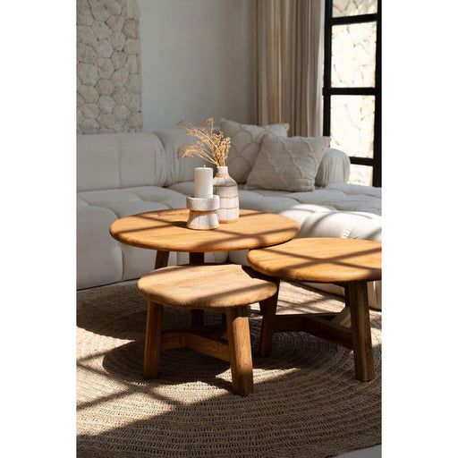 Salontafel 2de kans massief Teak Fusuma Salontafel M 60 cm van Bazar Bizar detail 2