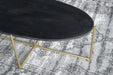Salontafel Anthony black/brass Mangohout Zwart 110x40 cm-Salontafels-Livingfurn