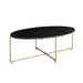 Salontafel Anthony black/brass Mangohout Zwart 110x40 cm-Salontafels-Livingfurn