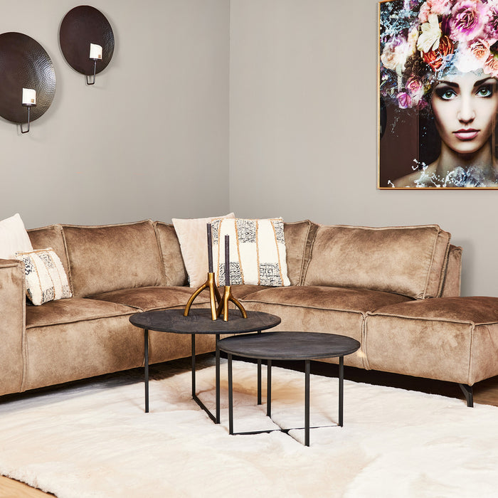 Salontafel Arlington Set van 2 Zwart 70x70x40 cm-Salontafels-Starfurn