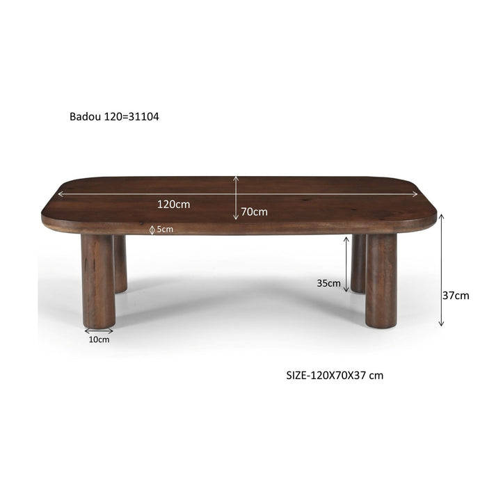 Salontafel Badou Mangohout Naturel hout 120x70 cm-Salontafels-Livingfurn