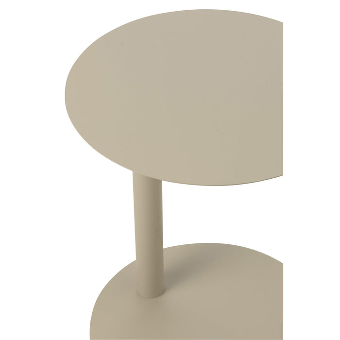 Salontafel Beige Metaal Rond 40 cm-Salontafels-J-Line