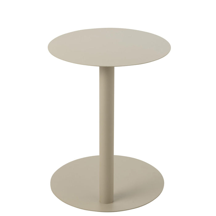 Salontafel Beige Metaal Rond 40 cm-Salontafels-J-Line