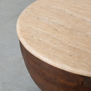 Salontafel Bowl Espresso Travertin 70 cm Rond 70x70x30 cm-Salontafels-LABEL51