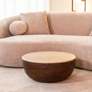 Salontafel Bowl Espresso Travertin 70 cm Rond 70x70x30 cm-Salontafels-LABEL51