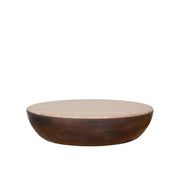 Salontafel Bowl Espresso Travertin 90 cm Rond 90x90x25 cm-Salontafels-LABEL51