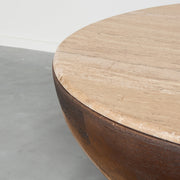 Salontafel Bowl Espresso Travertin 90 cm Rond 90x90x25 cm-Salontafels-LABEL51