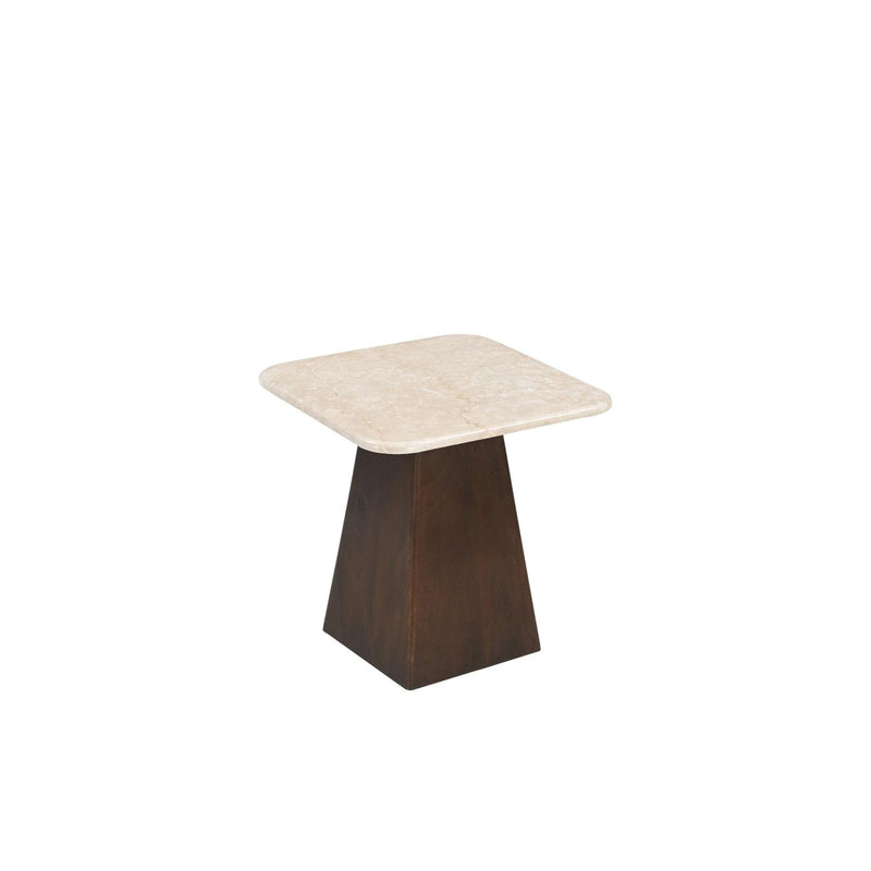 Salontafel Brix Bottecino Mangohout Crème wit 45 cm 45x45x50 cm-Salontafels-Livingfurn