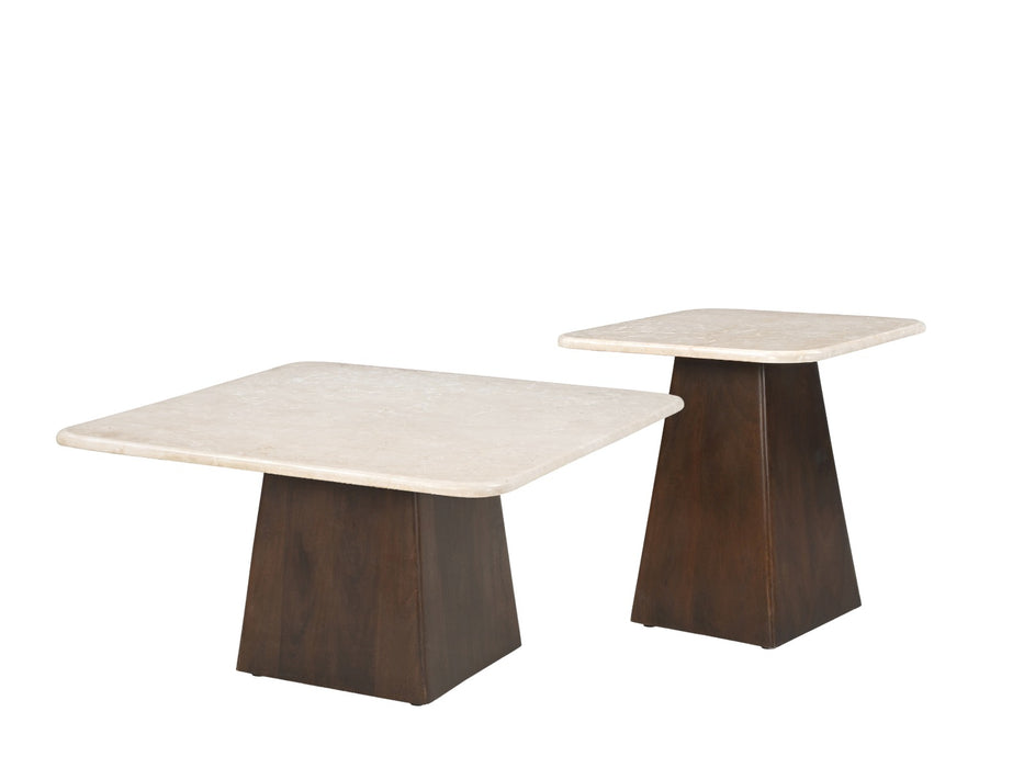 Salontafel Brix Bottecino Mangohout Crème wit 45 cm-Salontafels-Livingfurn