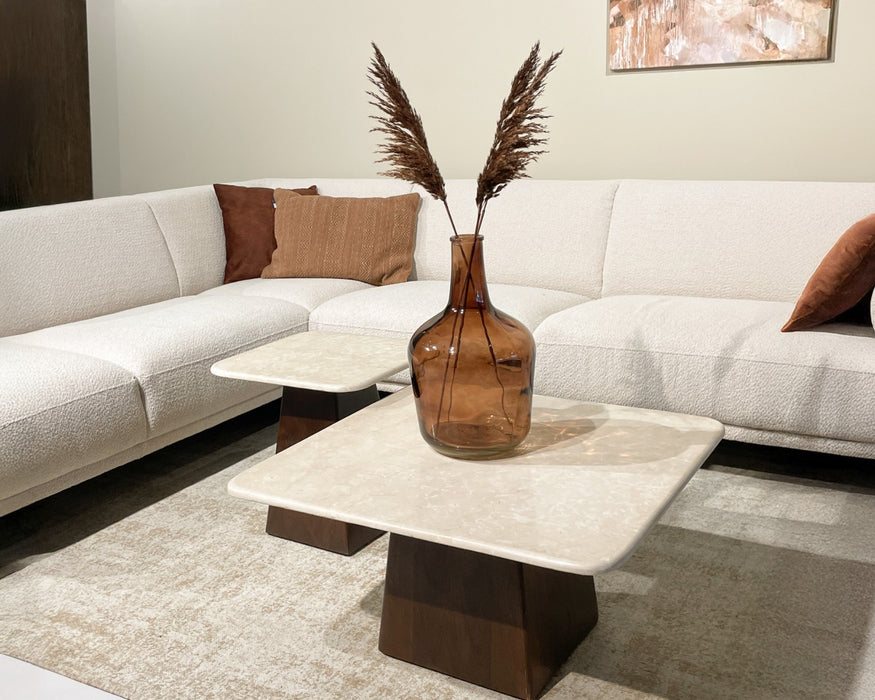 Salontafel Brix Bottecino Mangohout Crème wit 45 cm-Salontafels-Livingfurn