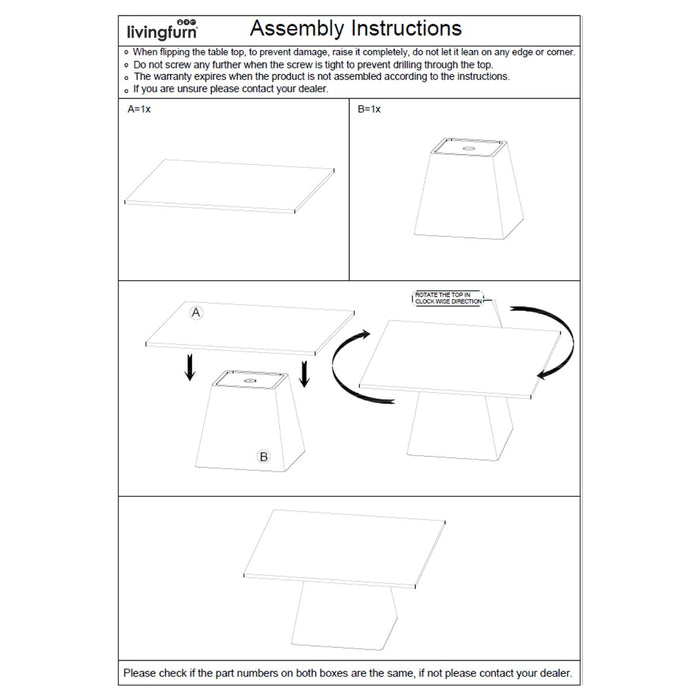 Salontafel Brix Bottecino Mangohout Crème wit 45 cm-Salontafels-Livingfurn