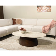 Salontafel Brix Bottecino Mangohout Crème wit 65x120 cm-Salontafels-Livingfurn