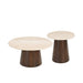 Salontafel Brix Bottecino rond Mangohout Crème wit 75 cm-Salontafels-Livingfurn