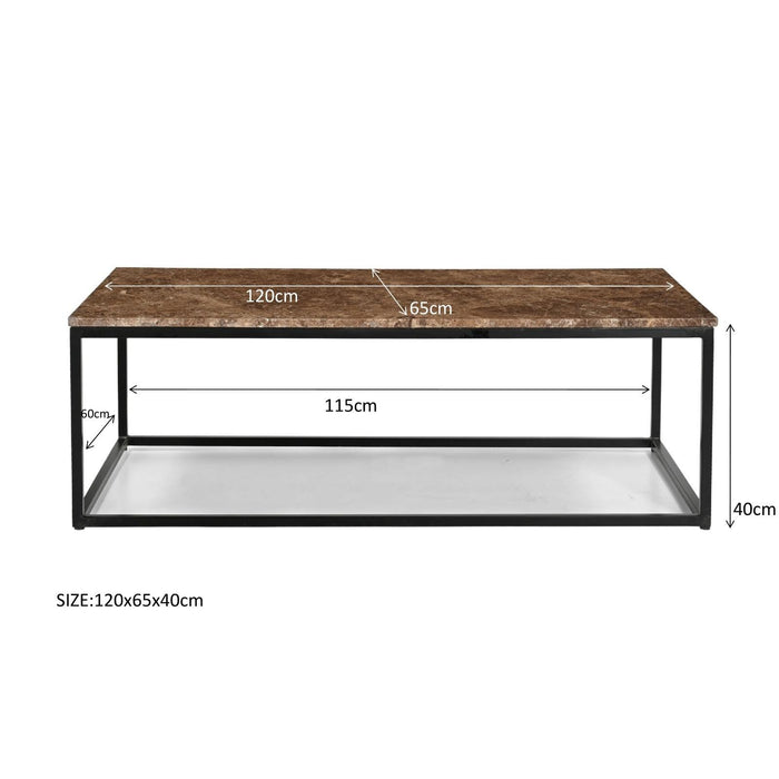 Salontafel Brix Dion Emperador Marmer Bruin 60x120 cm-Salontafels-Livingfurn