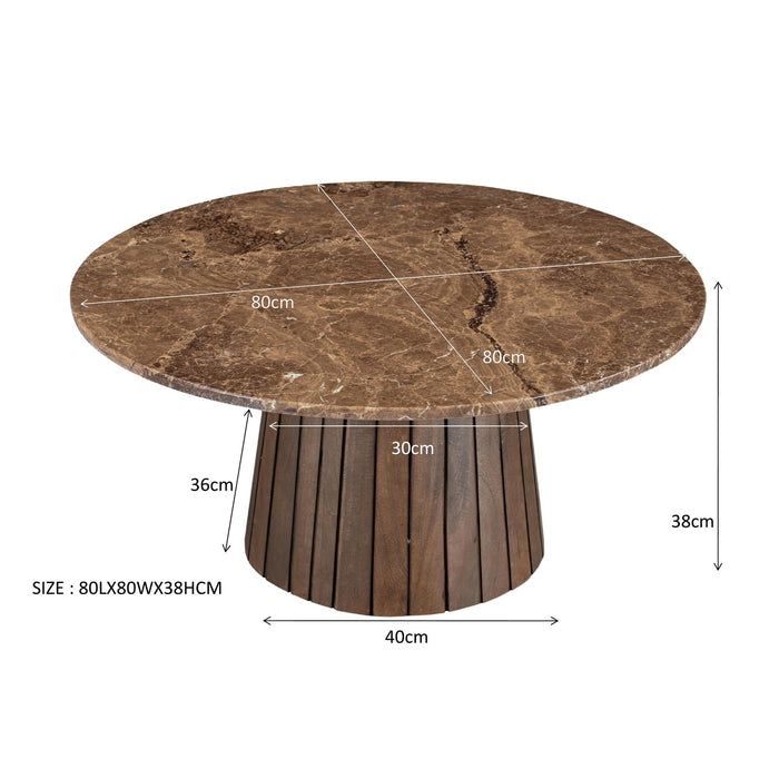 Salontafel Brix Emperador Mangohout Bruin 80 cm-Salontafels-Livingfurn