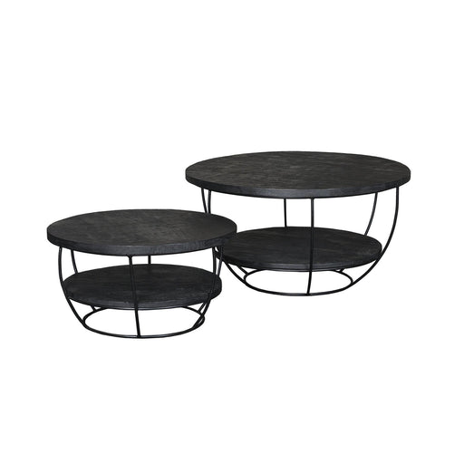 Salontafel Brix Evan Norris Mangohout Zwart 65 cm 65x65x34 cm-Salontafels-Livingfurn