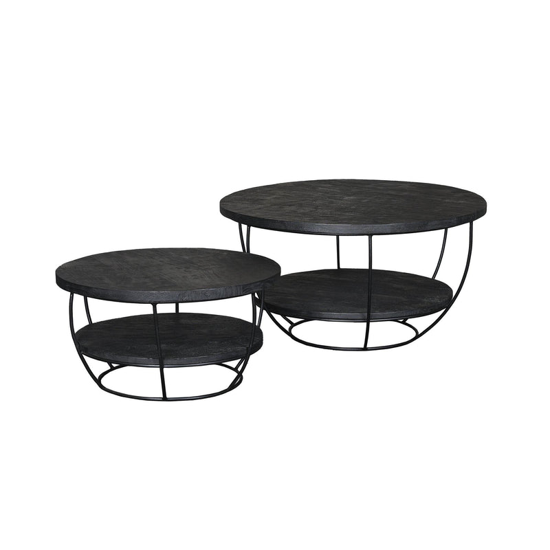 Salontafel Brix Evan Norris Mangohout Zwart 65 cm 65x65x34 cm-Salontafels-Livingfurn