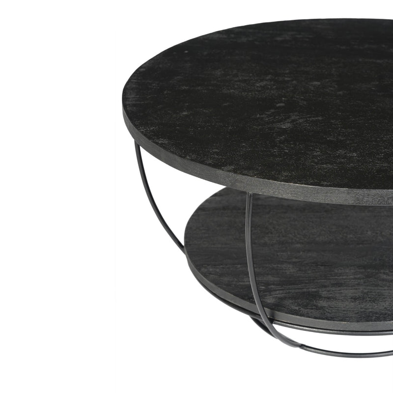 Salontafel Brix Evan Norris Mangohout Zwart 65 cm 65x65x34 cm-Salontafels-Livingfurn