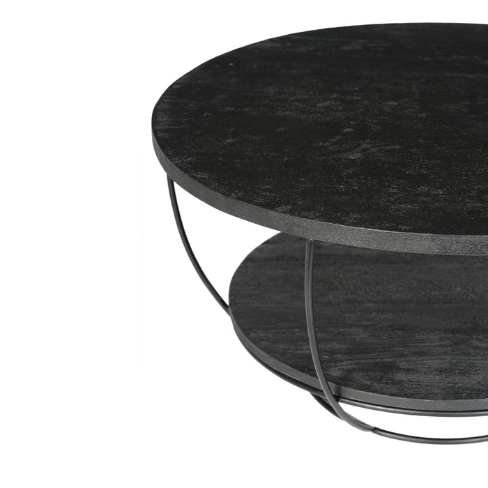 Salontafel Brix Evan Norris Mangohout Zwart 65 cm 65x65x34 cm-Salontafels-Livingfurn