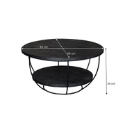 Salontafel Brix Evan Norris Mangohout Zwart 65 cm 65x65x34 cm-Salontafels-Livingfurn