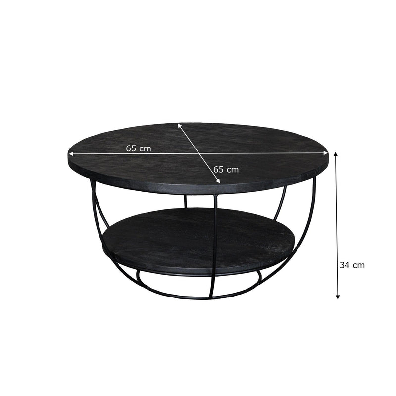 Salontafel Brix Evan Norris Mangohout Zwart 65 cm 65x65x34 cm-Salontafels-Livingfurn