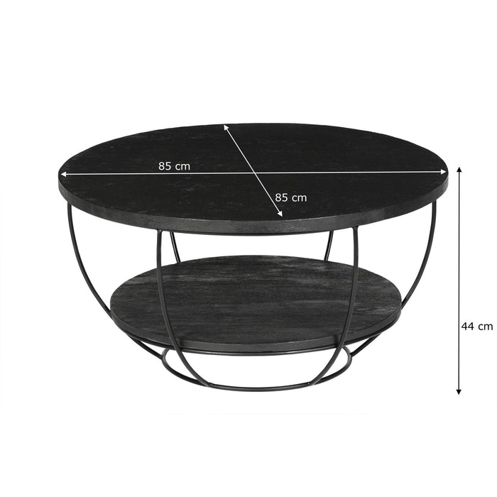 Salontafel Brix Evan Norris Mangohout Zwart 85 cm-Salontafels-Livingfurn