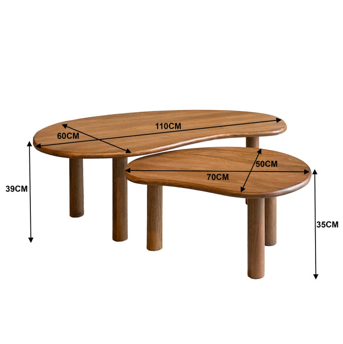 Salontafel Brix Nubi Mangohout Naturel hout 60x110 cm-Salontafels-Livingfurn
