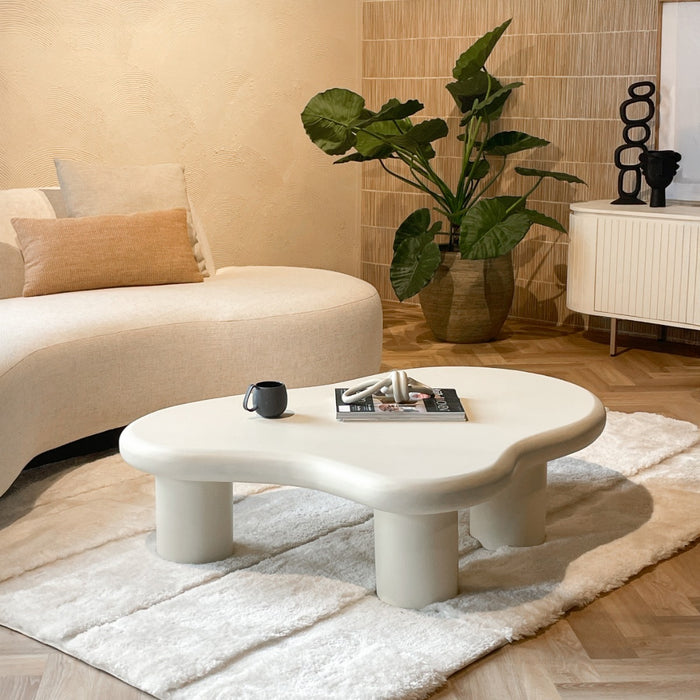 Salontafel Brix Salontafel Beton Crème wit 120x88 cm-Salontafels-Livingfurn