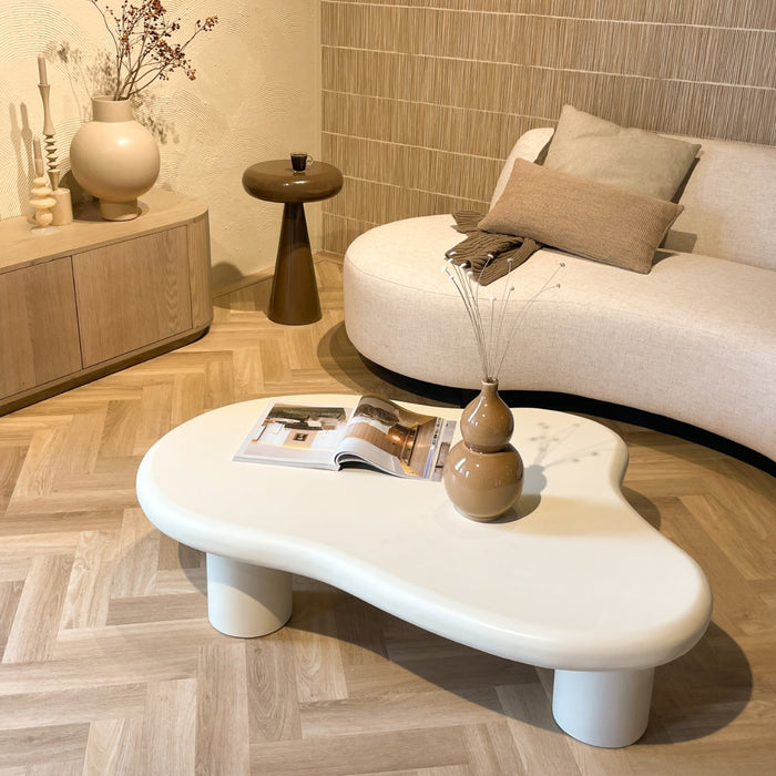 Salontafel Brix Salontafel Beton Crème wit 120x88 cm-Salontafels-Livingfurn