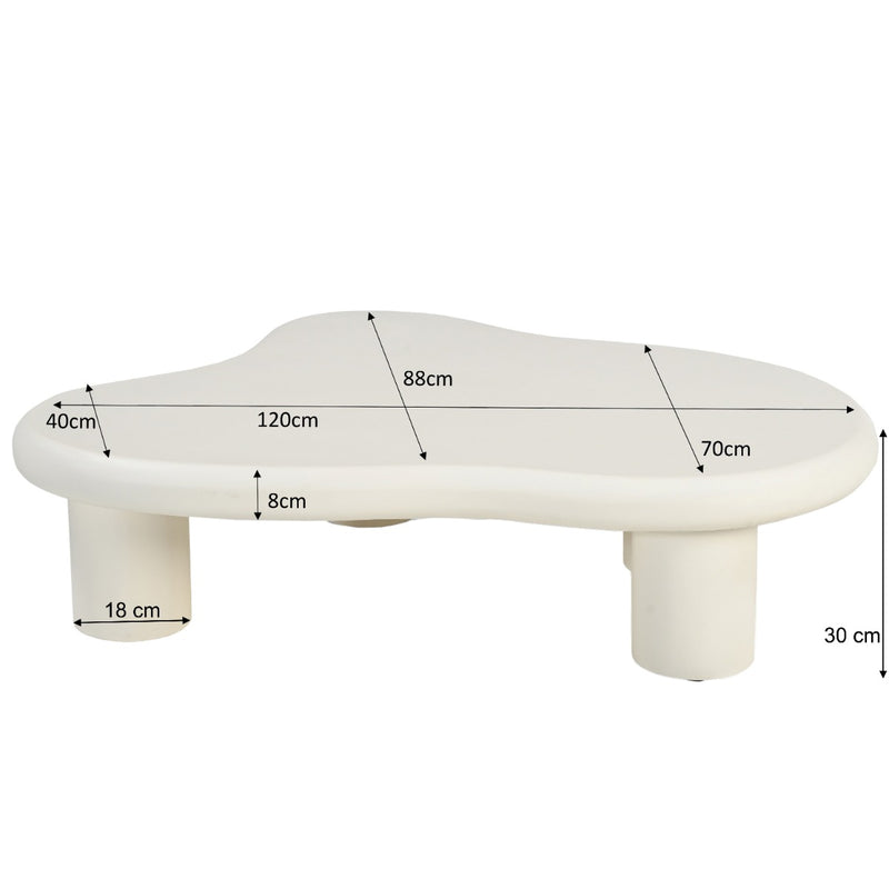 Salontafel Brix Salontafel Beton Crème wit 120x88 cm-Salontafels-Livingfurn