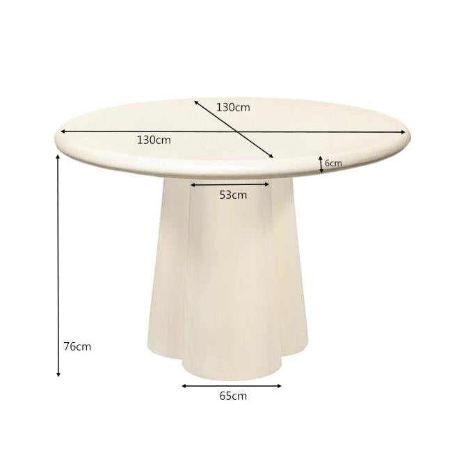 Salontafel Brix Salontafel Beton Crème wit 130 cm 130x130x76 cm-Salontafels-Livingfurn