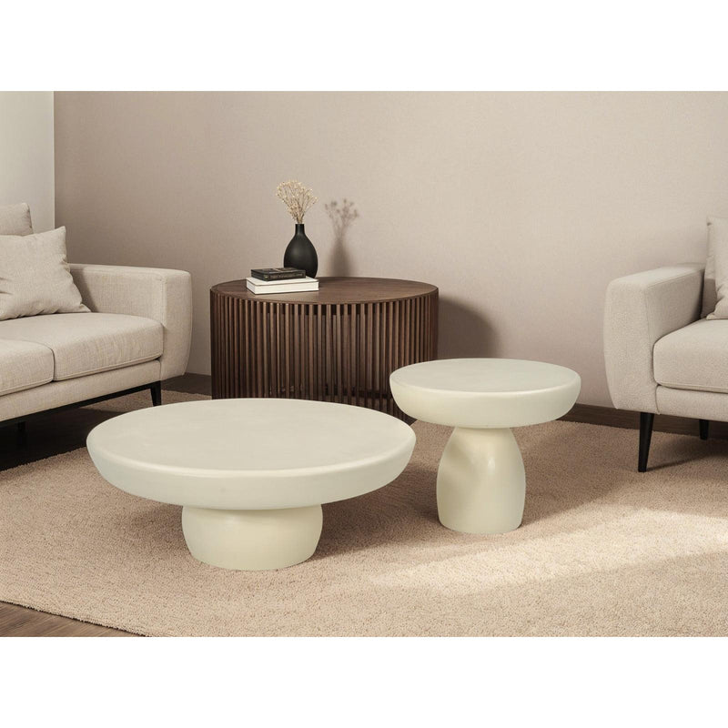 Salontafel Brix Salontafel Beton Crème wit 50 cm 50x50x40 cm-Salontafels-Livingfurn