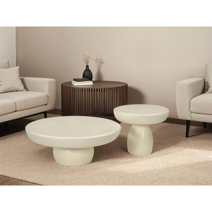 Salontafel Brix Salontafel Beton Crème wit 80 cm 80x80x30 cm-Salontafels-Livingfurn