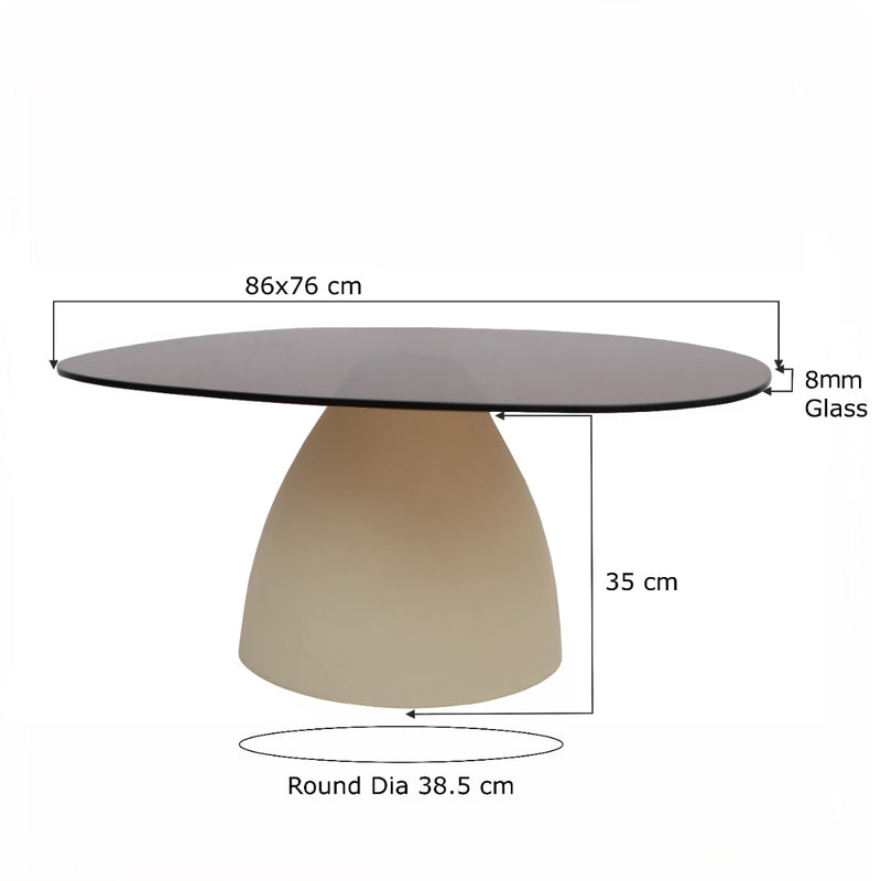 Salontafel Brix Salontafel Glas Beige 76 cm 76x86x35 cm-Salontafels-Livingfurn