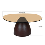 Salontafel Brix Salontafel Glas Bruin 76 cm 76x86x35 cm-Salontafels-Livingfurn