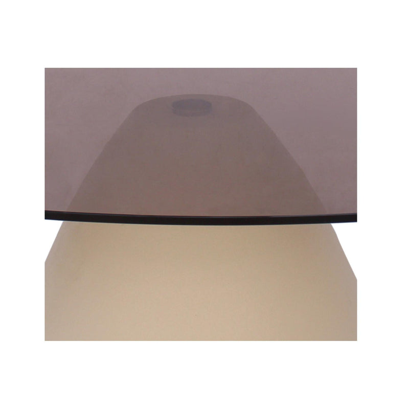 Salontafel Brix Salontafel Glas Crème wit 65x110 cm-Salontafels-Livingfurn