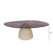 Salontafel Brix Salontafel Glas Crème wit 65x110 cm-Salontafels-Livingfurn