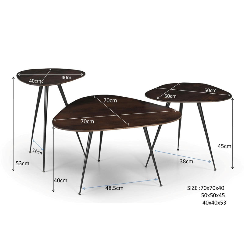Salontafel Brix Salontafel Mangohout Bruin 70 cm 70x70x39 cm-Salontafels-Livingfurn