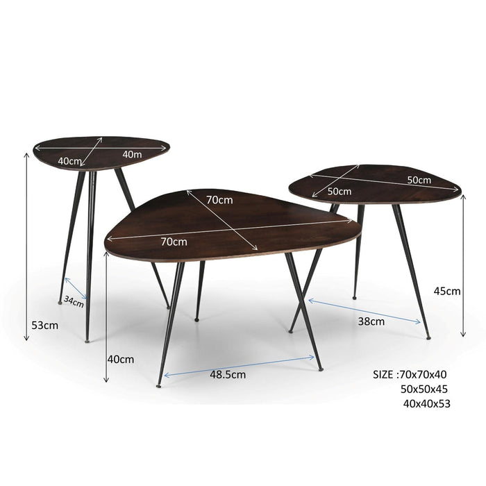 Salontafel Brix Salontafel Mangohout Bruin 70 cm 70x70x39 cm-Salontafels-Livingfurn