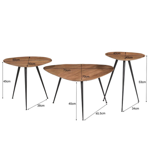 Salontafel Brix Salontafel Mangohout Naturel hout 70 cm-Salontafels-Livingfurn