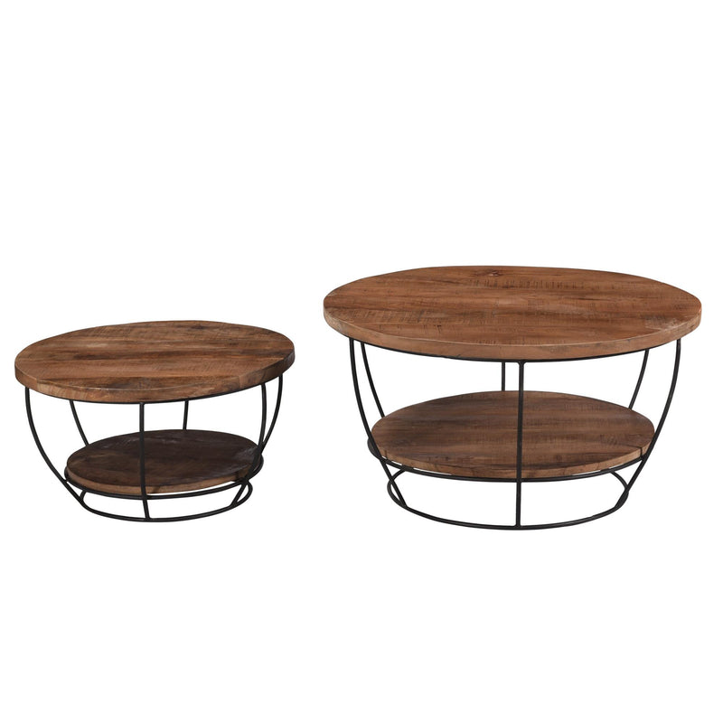 Salontafel Brix Salontafel Mangohout Naturel hout 85 cm-Salontafels-Livingfurn