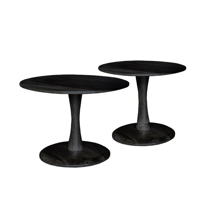 Salontafel Brix Salontafel Mangohout Zwart 60 cm 60x60x38 cm-Salontafels-Livingfurn