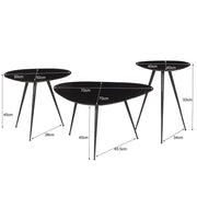 Salontafel Brix Salontafel Mangohout Zwart 70 cm Zwart 13594-Salontafels-Livingfurn